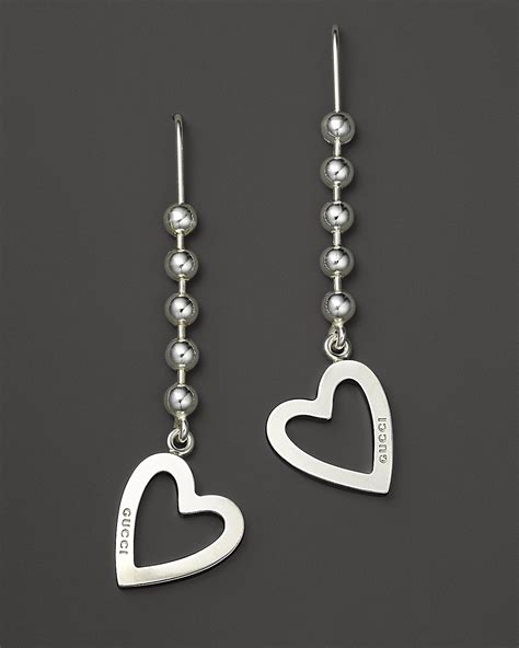 gucci earring heart|gucci sterling silver heart earrings.